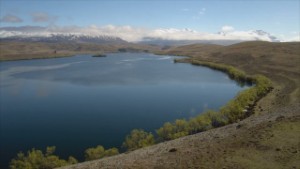 Drone video of Lake Alexandrina in Tekapo New Zealand
