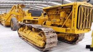 Old 1935-36 Caterpillar RD8 Crawler Tractor and Towed Scraper