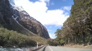 Driving from Homer Tunnel to Christie Falls in Fiordland