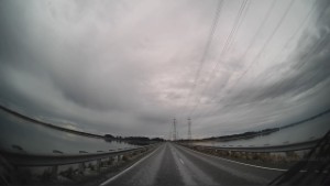 Driving Tiwai Road from Tiwai Point in Southland New Zealand