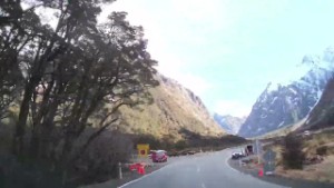 Driving from Hollyford Lookout to Monkey Creek in Fiordland