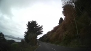 Driving Mount Cargill Road near Dunedin in Otago New Zealand