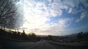 Driving the Dunedin Southern Motorway in Otago New Zealand