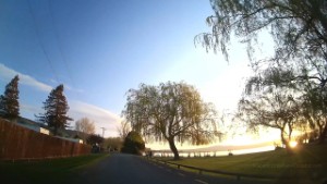 Driving around Lake Waihola in Otago New Zealand