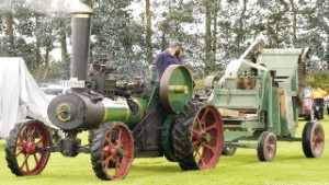 1907 Garett Traction Engine Towing a Chaff Cutter