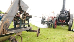 1900 Marshall Traction Engine 33836 Powering a Marshall MP 5hp Engine to Run a Grain Crusher
