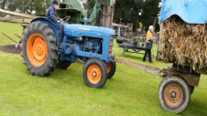 Fordson Super Major Tractor Towing a Hay Wagon
