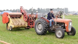 Massey Ferguson 35 with a 1950 New Holland Super 77 Hay Baler