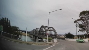 Driving into Balclutha in the Otago Region of New Zealand