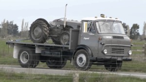 Old Dodge Flatbed Truck heading to the 2024 Horsepower Rally