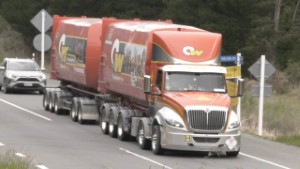 2023 International RH Truck at the Hurunui River Bridge