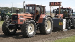 SAME Laser 150 Tractor Pulling a 2024 JCB 4220 Tractor